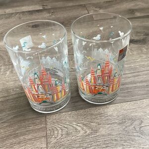 Disney World McDonald’s 25th Anniversary Glasses Magic Kingdom. Never Used!